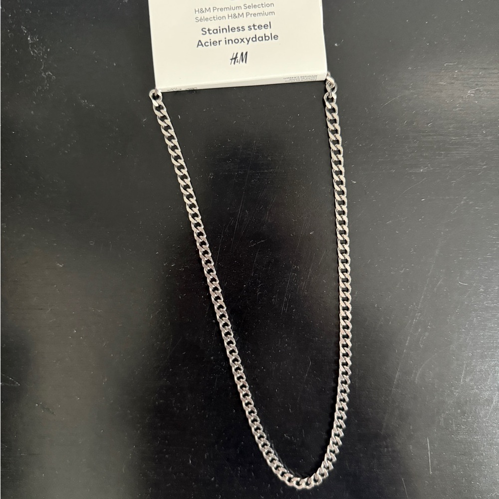 H&M Premium Selection Stainless Steel Curb Chain Necklace
